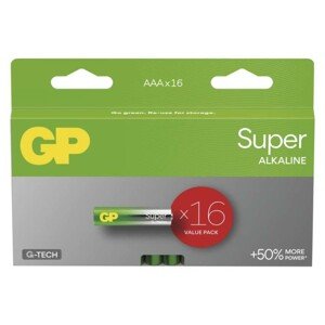 Alkalická batéria GP Super LR03 (AAA), 16 ks