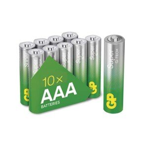 Alkalická batéria GP Super LR03 (AAA), 10 ks