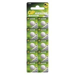 Alkalická gombíková batéria GP LR43 (186F), 10 ks