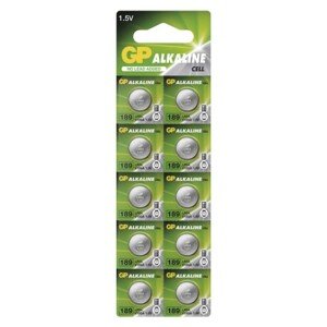 Alkalická gombíková batéria GP LR54 (189F), 10 ks