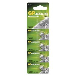 Alkalická gombíková batéria GP LR41 (192F), 5 ks