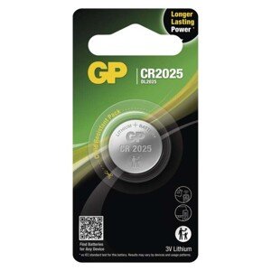 Lítiová gombíková batéria GP CR2025, 1 ks