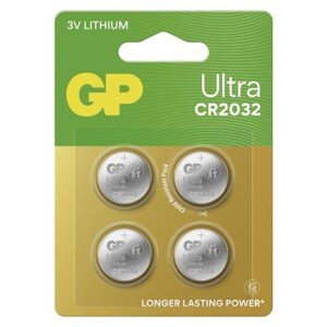GP Ultra lítiové gombíkové batérie CR2032, 4 ks
