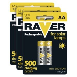 Nabíjacia batéria RAVER SOLAR 600 mAh HR6 (AA), 6 ks