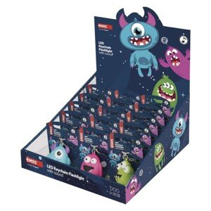 LED kľúčenka - príšerky so zvukom, 18 ks, display box