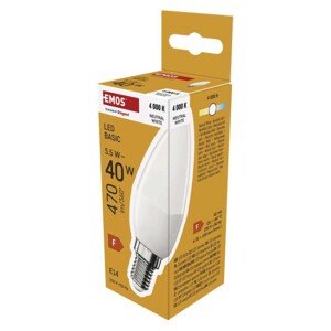 LED žiarovka Basic sviečka / E14 / 5,5 W (40 W) / 470 lm / Neutrálna biela