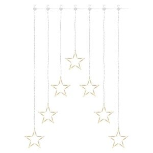 LED vianočný záves – 7 hviezd, 67x125 cm, vnútorný, teplá biela