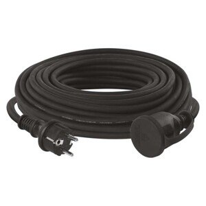 Vonkajší predlžovací kábel 20 m / 1 zásuvka / čierny / guma-neoprén / 230 V / 1,5 mm2