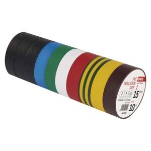 Izolačná páska PVC 15mm / 10m farebný mix, 10ks