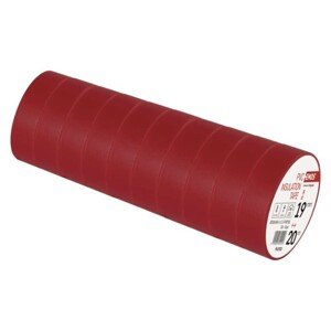 Izolačná páska PVC 19mm / 20m červená, 10ks