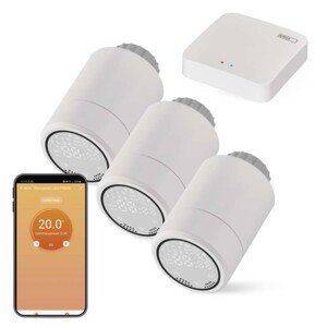 Sada GoSmart: 3x digitálna termostatická hlavica P5630S ZigBee, 1x ZigBee brána