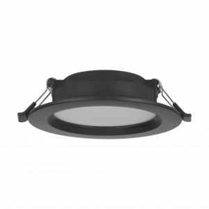 LED panel, zapustený, 6W, okrúhly, čierny, 11,7 cm, teplá biela, plast, EGLO, ECO RANGE, IDUN-E, 74153