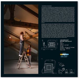 LED reflektor 30W 2400lm 4000K IP44 WORKLIGHT R-STAND USB LEDVANCE