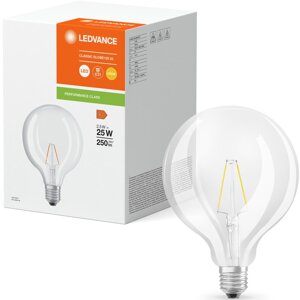 LED žiarovka E27 G125 2,5W = 25W 250lm 2700K Teplé 300° vlákno LEDVANCE