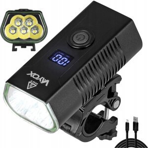 Predná cyklistická baterka LED USB-C Rukoväť 6 režimov 1020lm IP65 Funkcia powerbanky VAYOX