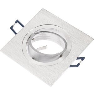 Svietidlo HALOGEN na zapustenú montáž Pohyblivé štvorcové svietidlo Silver Brushed GU10