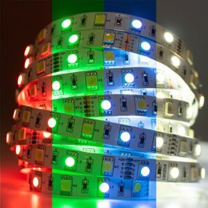 LED pásik 12V 72W 300LED 5050 RGB + studený 10mm 5m