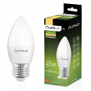 LED žiarovka E27 B35 5W = 40W 470lm 3000K Warm 180° LUMILED