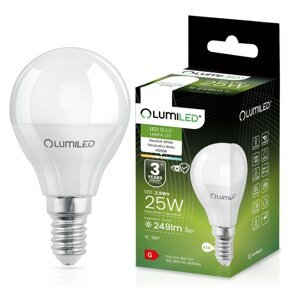 LED žiarovka E14 P40 2,5W = 25W 249lm 4000K Neutrálna 180° LUMILED