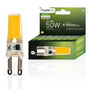 LED žiarovka G9 kapsula 5W = 50W 550lm 4000K Neutrálna 360° LUMILED COB
