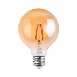 Dekoratívna LED žiarovka E27 G125 4W = 40W 470lm 2000K teplé 360° vlákno LUMILED Globe Amber