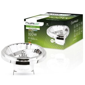 LED žiarovka G53 AR111 15W = 100W 1521lm 4000K Neutrálna 24° 12V DC Silver LUMILED