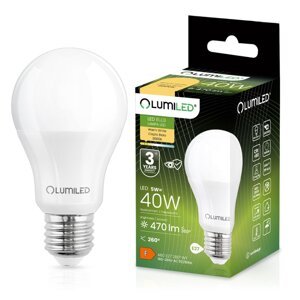 LED žiarovka E27 A60 5W = 40W 470lm 3000K Warm 260° LUMILED