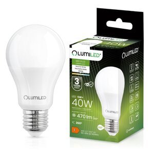 LED žiarovka E27 A60 5W = 40W 470lm 4000lK Neutrálna 260° LUMILED