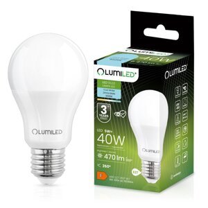 LED žiarovka E27 A60 5W = 40W 470lm 6500K Cold 260° LUMILED