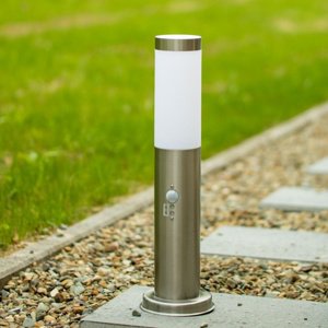 Vonkajšia záhradná lampa E27 INOX PIPE 45 cm so senzorom pohybu Lilium Lumiled