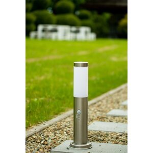Vonkajšia záhradná lampa E27 INOX PIPE 65 cm so senzorom pohybu Lilium Lumiled