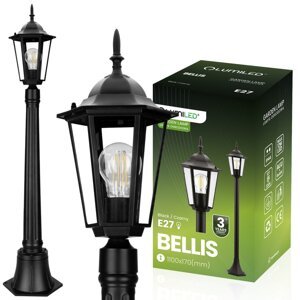 Vonkajšie záhradné svietidlo E27 LAMppost 1m Black BELLIS LUMILED