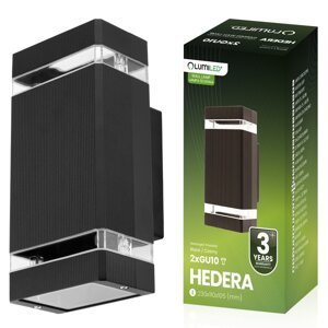 Záhradné nástenné svietidlo zhora nadol GU10 Black HEDERA LUMILED