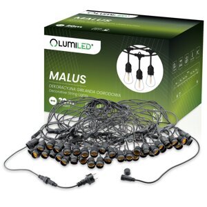 MALUS Vonkajšia záhradná girlanda Svetelná reťaz 20 m 40x E27 Lumiled