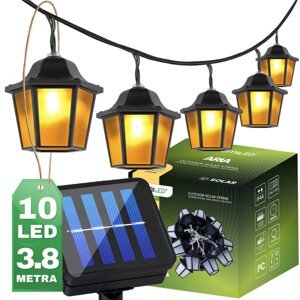 Solárne záhradné svietidlo Girland 10x LED 3,8 m 3000K Warm ARIA LUMILED