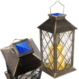 LED LIRIO Solárne záhradné prívesné svietidlo Patina 28cm LUMILED