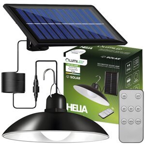 Vonkajšia solárna záhradná LED lampa 4000K IP44 + diaľkové ovládanie HELIA LUMILED