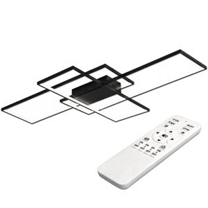Geometrické stropné svietidlo PLAFON LED luster 130W 3000K-6500K čierna + diaľkové ovládanie