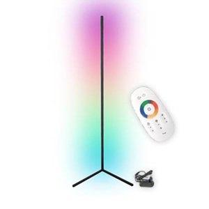 Rohová stojaca lampa čierna 20W RGB Zmena farieb Diaľkové ovládanie