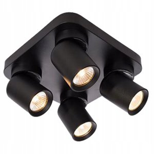TIMO Nástenné stropné svietidlo Nástenné svietidlo Reflektor Halogénové svietidlo Pohyblivé 4xGU10 Black Square LVT