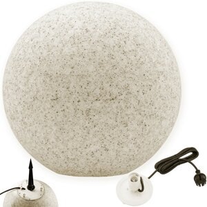Vonkajšia záhradná lampa 230V E27 KULA 35cm Stone