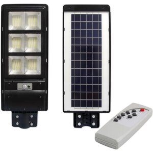 LED solárna pouličná lampa čierna 270W 6000K studená IP65 senzor pohybu a súmraku + diaľkové ovládanie