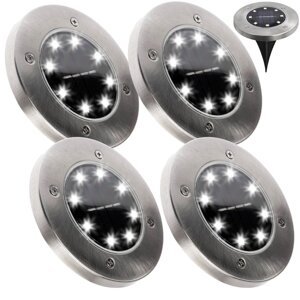 Sada 4x záhradná lampa 8x LED 0,8W SOLAR DOGRUNT s krytím IP54