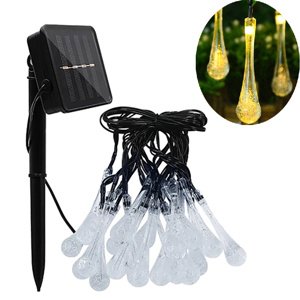 Solárna závesná girlanda 20x TEADS LED icicle záhradná lampa 3000K teplá farba