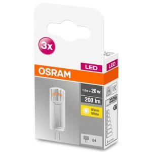 3PAK LED žiarovka G4 kapsula 1,8W = 20W 200lm 2700K 300° 12V OSRAM