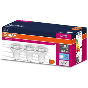 3PAK LED žiarovka GU10 4,5W = 50W 350lm 4000K Neutrálna 36° OSRAM VALUE