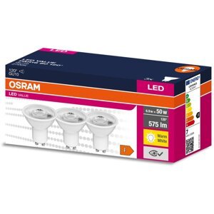 3PAK LED žiarovka GU10 6,9W = 50W 575lm 2700K Warm 120° OSRAM VALUE