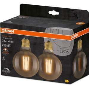 2PAK LED dekoratívna žiarovka E27 G95 6,5W = 55W 725lm 2400K Warm 300° Filament Dimmable OSRAM Vintage 1906