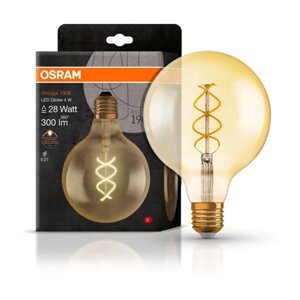 LED žiarovka E27 G125 4W = 28W 300lm 2000K Warm 300° OSRAM Vintage 1906