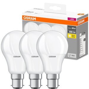 3PAK LED žiarovka B22d A60 8,5W = 60W 806lm 2700K Warm 360° OSRAM